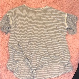 Grey/white striped top